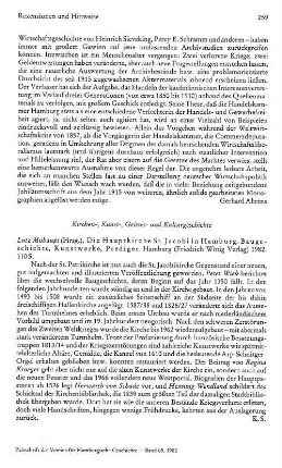 Die Hauptkirche St. Jacobi in Hamburg, Baugeschichte, Kunstwerke, Prediger, Lutz Mohaupt (Hrsg.) : Hamburg, Wittig, 1982