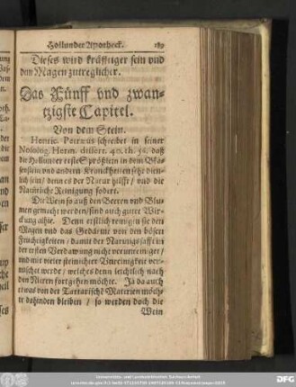 Das Fünff und zwantzigste Capitel. Von dem Stein.