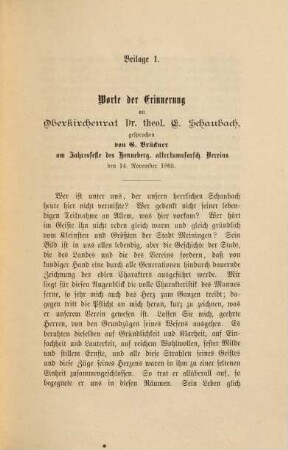 Einladungsschrift zur Feier des fünfzigjährigen Bestehens des Henneberg. Altertumsforschenden Vereins zu Meiningen