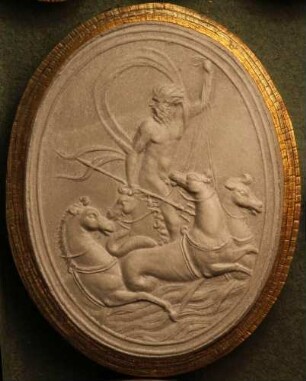 Neptun auf einem vierspännigen Wagen (Daktyliothek, Erstes Mythologisches Tausend)