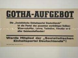 Maueranschlag mit Mitgliederwerbung der SED