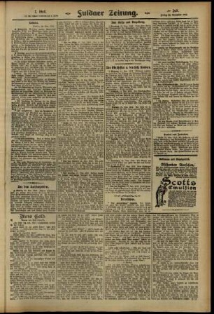 Zweite Ausgabe vom Freitag, den 22. November 1912.