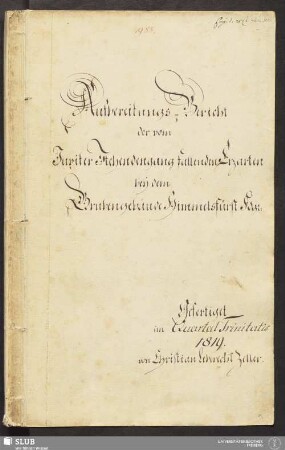 Aufbereitungs-Bericht der vom Jupiter Stehendengang fallenden Erzarten bey dem Grubengebäude Himmelsfürst Fdgr: - 18.6645 4.