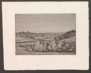Ansicht einer hügeligen Landschaft