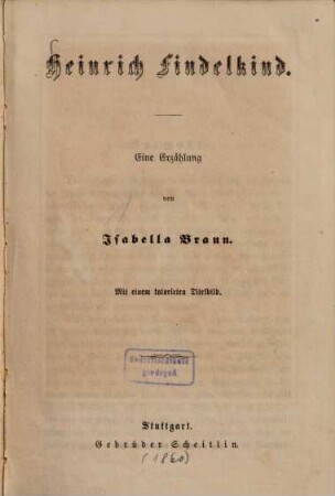 Heinrich Findelkind : eine Erzählung