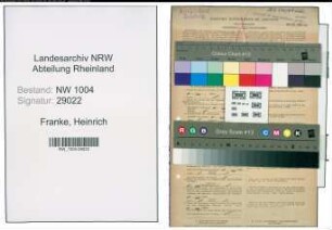 Entnazifizierung Heinrich Franke , geb. 13.11.1912 (Polizeianwaerter)