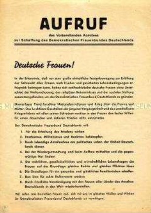 Aufruf zur Gründung des DFD