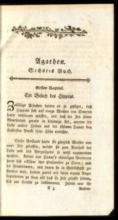 Agathon. Sechstes Buch