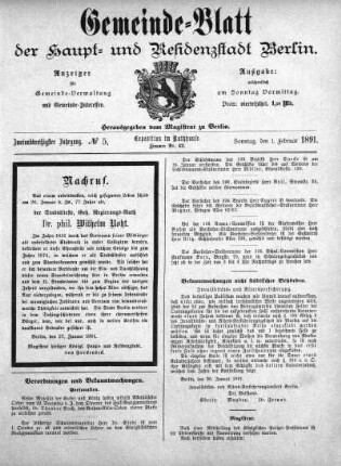 1891,5: No. 5, 1. Februar 1891
