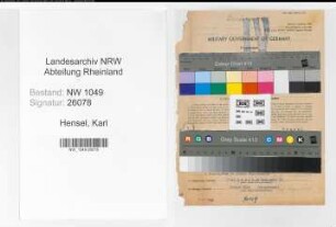 Entnazifizierung Karl Hensel , geb. 28.06.1888 (Justizinspektor)