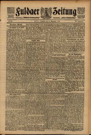 Zweite Ausgabe vom Dienstag, den 22. Dezember 1908.