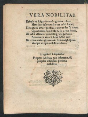 Vera Nobilitas.