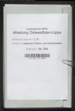 Zollerhebung in der Grafschaft Lippe - Generalia