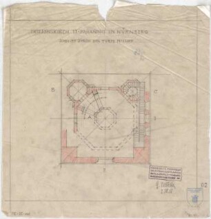 Bestelmeyer, German; Nürnberg (Bayern); Ev. Friedenskirche St. Johannes - Mappe 1: Turm (Schnitt)