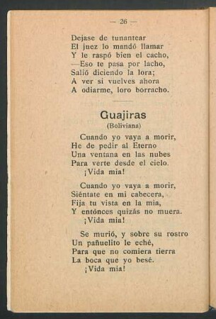 Guajiras : (Boliviana)