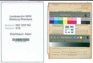 Entnazifizierung Adam Kirschbaum , geb. 21.11.1884 (Buchhalter)