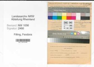 Entnazifizierung Feodora Filling , geb. 09.03.1915 ()