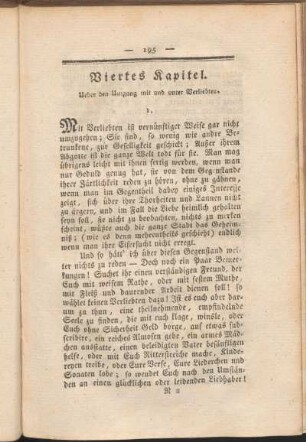 Viertes Kapitel: Ueber den Umgang mit und unter Verliebten