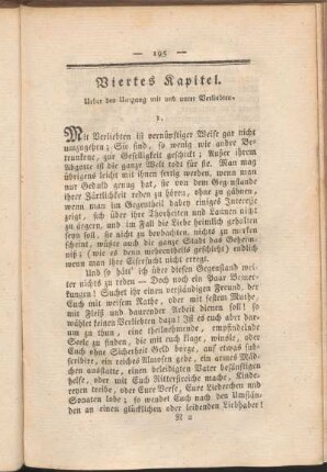 Viertes Kapitel: Ueber den Umgang mit und unter Verliebten