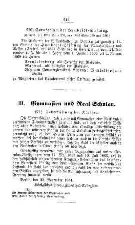 Curatorium der Humboldt-Stiftung : [II. Akademien und Universitäten]