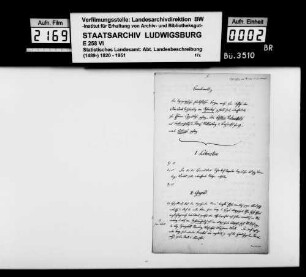 Desgleichen der zur Pfarrei Oppelsbohm [Oberamt Waiblingen] gehörigen Orte Buhlbronn, Vorderweißbuch, Birkenweißbuch, Streich, Krehwinkel und Necklinsberg