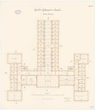 Gerichtsgefängnis, Oppeln: Grundriss 2. Obergeschoss 1:100
