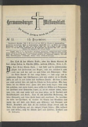 N° 12. 15. Dezember 1911