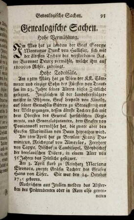 Genealogische Sachen.