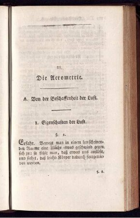 III. Die Aerometrie.