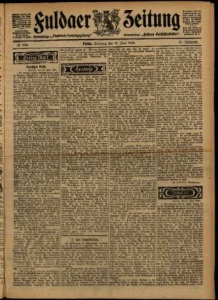 Erste Ausgabe vom Dienstag, den 30. Juni 1903.