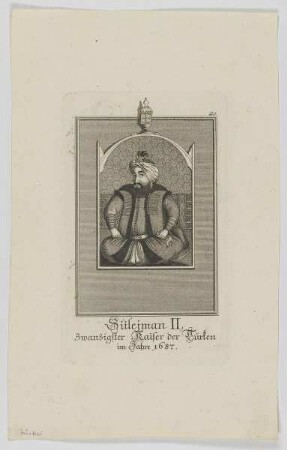 Bildnis des Sülejman II., Sultan des Osmanischen Reiches