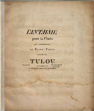 Fantaisie pour la flûte avec accompagnement de piano-forte : oeuvre 29
