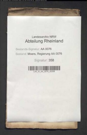 Armenrechnungen der reformierten Gemeine zu Friemersheim