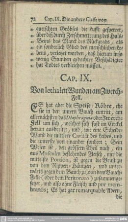 Cap. IX. Von lethalen Wunden am Zwerch-Fell