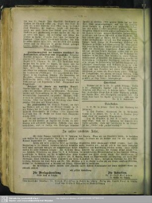 An unsere verehrten Leser