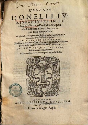 In titulum de usuris in pandectis et sequentem commentarius