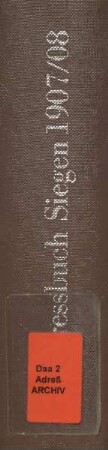 Adressbuch der Stadt und des Kreises Siegen 1907/1908