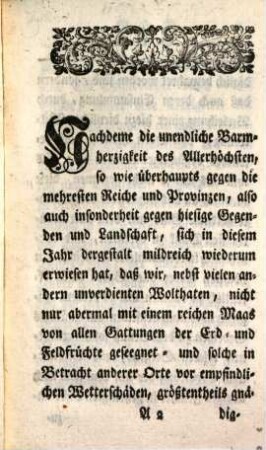 Eines hochlöblichen Raths des Heil. Röm. Reichs freyen Stadt Nürnberg Verkündung des auf den ... Sept. als den XV. Sonntag nach Trinitatis angestellten Dank- und Erndte-Festes in der Stadt und auf dem Land des Nürnbergischen Gebiets, mit dem dazu verordneten Gebet : im Jahr Christi .... 1775