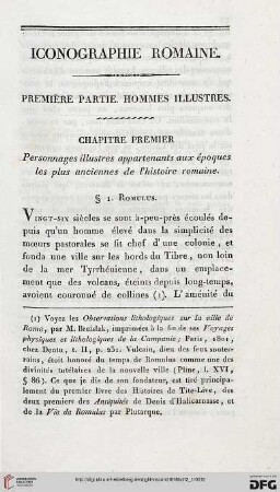 Chapitre premier: Personnages illustres appartenants aux époques les plus anciennes de l'histoire romaine
