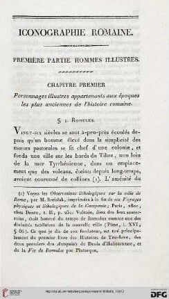 Chapitre premier: Personnages illustres appartenants aux époques les plus anciennes de l'histoire romaine