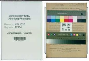 Entnazifizierung Heinrich Johaenntges , geb. 04.09.1909 (Feiler)