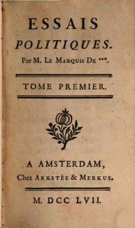 Essais Politiques, 1