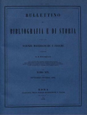 Tomo XIX. Settembre-Ottobre 1886.