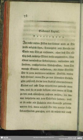 Siebentes Kapitel. Fortsetzung