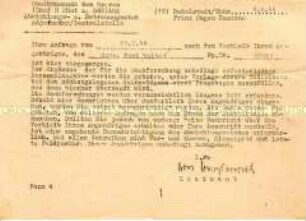 Schreiben aus dem Oberkommamndo des Heeres bezüglich der Suchanfrage nach einem Wehrmachtssoldaten - Personenkonvolut