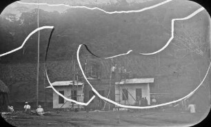 [Eingebohrene bei Bauarbeiten an einer Hütte, Bahnbau] (Platte beschädigt)