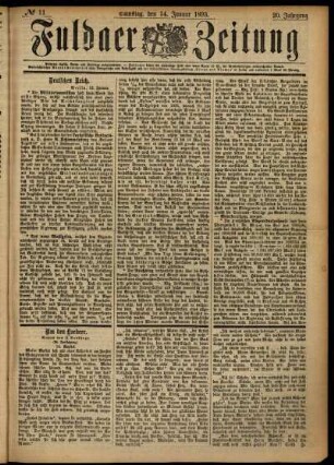 Ausgabe vom Samstag, den 14. Januar 1893.