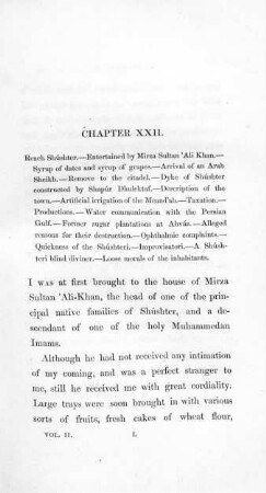 Chapter XXII: Arrival at Shúshter