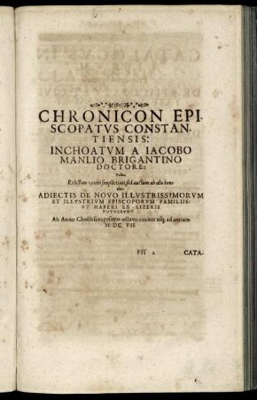 Chronicon Episcopatus Constantiensis [...]