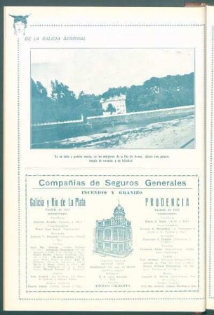 [Vista] De la Galicia señorial : En un bello y poético rincón, en las márgenes de la Ría de Arosa, alzóse este palacio, templo de ensueño y de felicidad.